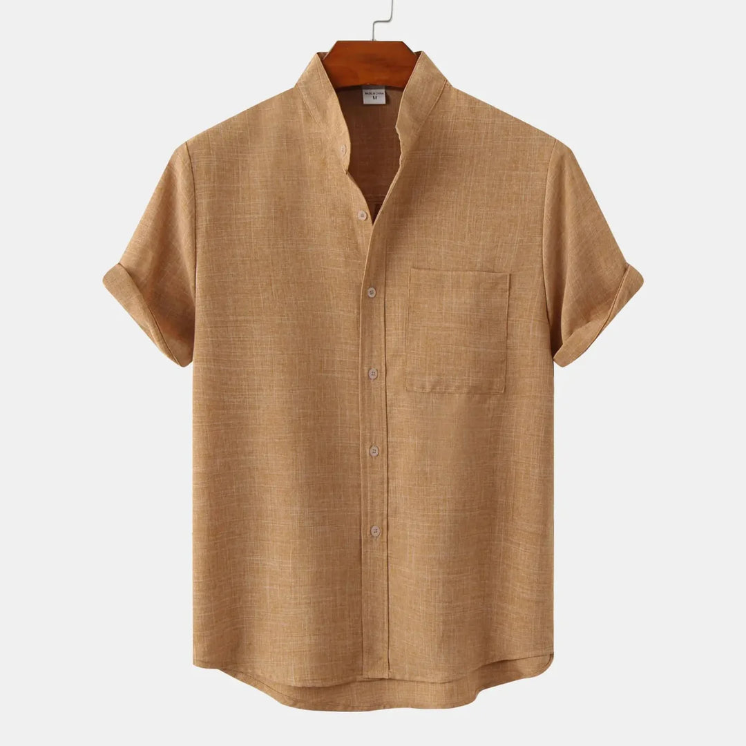 Levoire | Chemise En Lin À Manches Courtes Braun