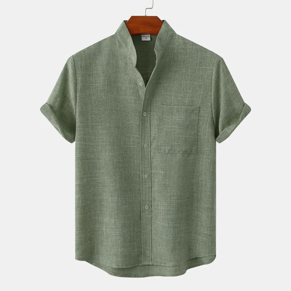 Levoire | Chemise En Lin À Manches Courtes Vert