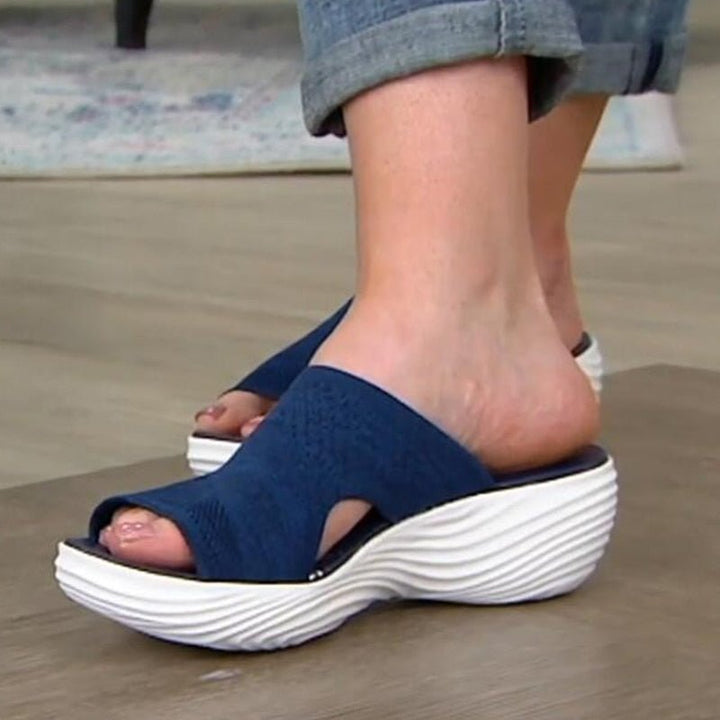 Levoire | Sandales À Talons Compensés Orthopédiques Pour Femmes Bleu