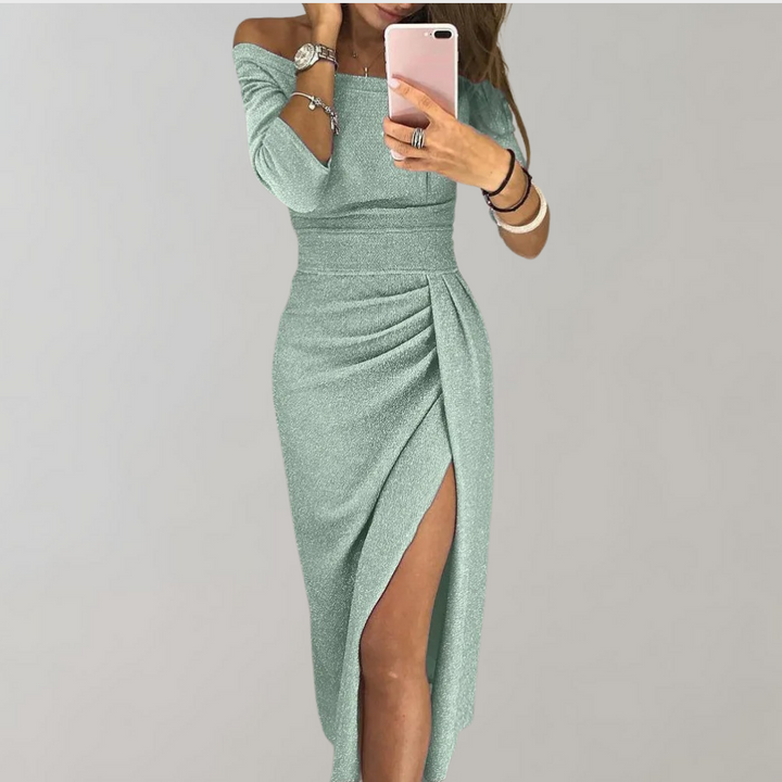 Levoire | Robe Pailletée Robe Élégante Et Festive Pour Femmes Vert