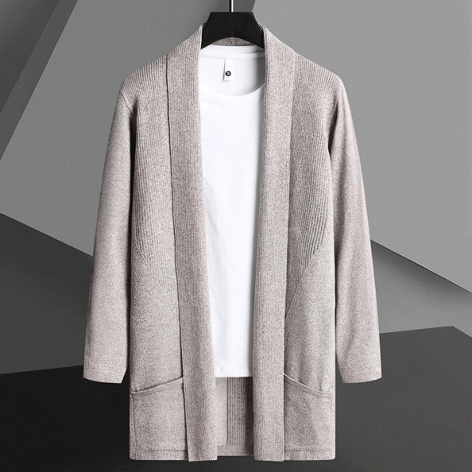 Levoire | Veste pour hommes Premium Gilet en tricot Matériau en tricot doux Décontracté Beige