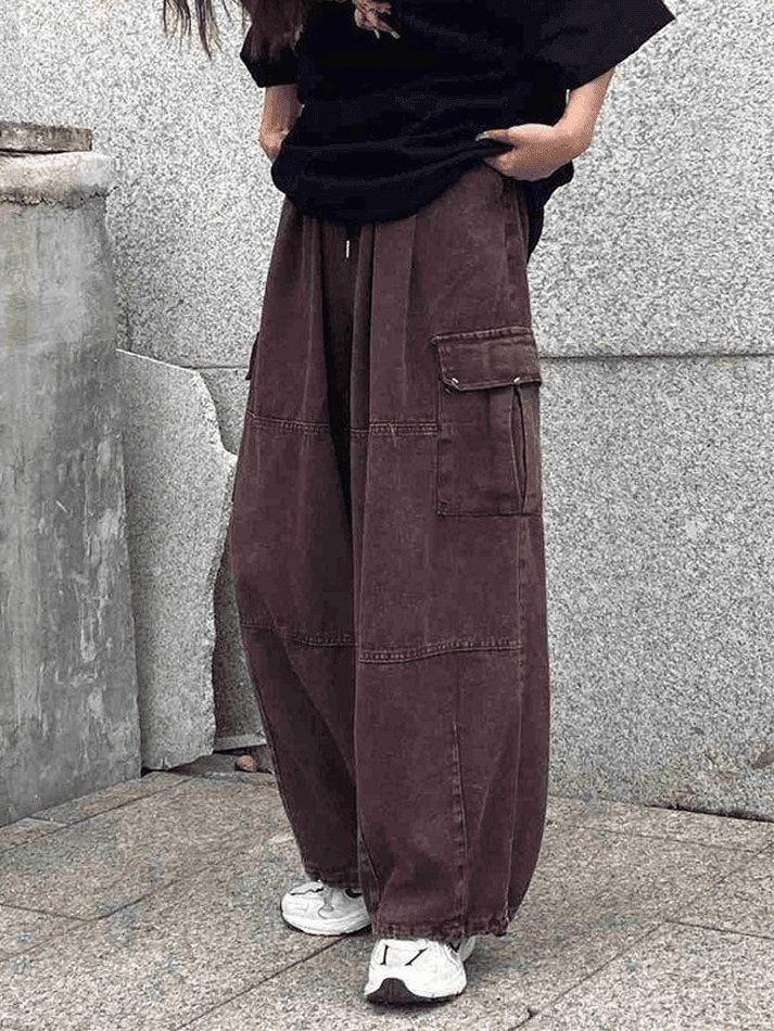 Levoire | Jean Cargo Baggy Weinlese Braun