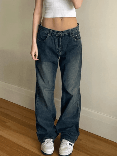 Levoire | Jean Boyfriend Bleu Lavage Weinlese