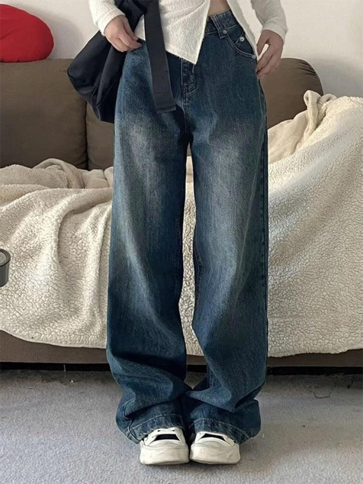 Levoire | Jean Boyfriend Taille Haute Lavé Bleu Vintage
