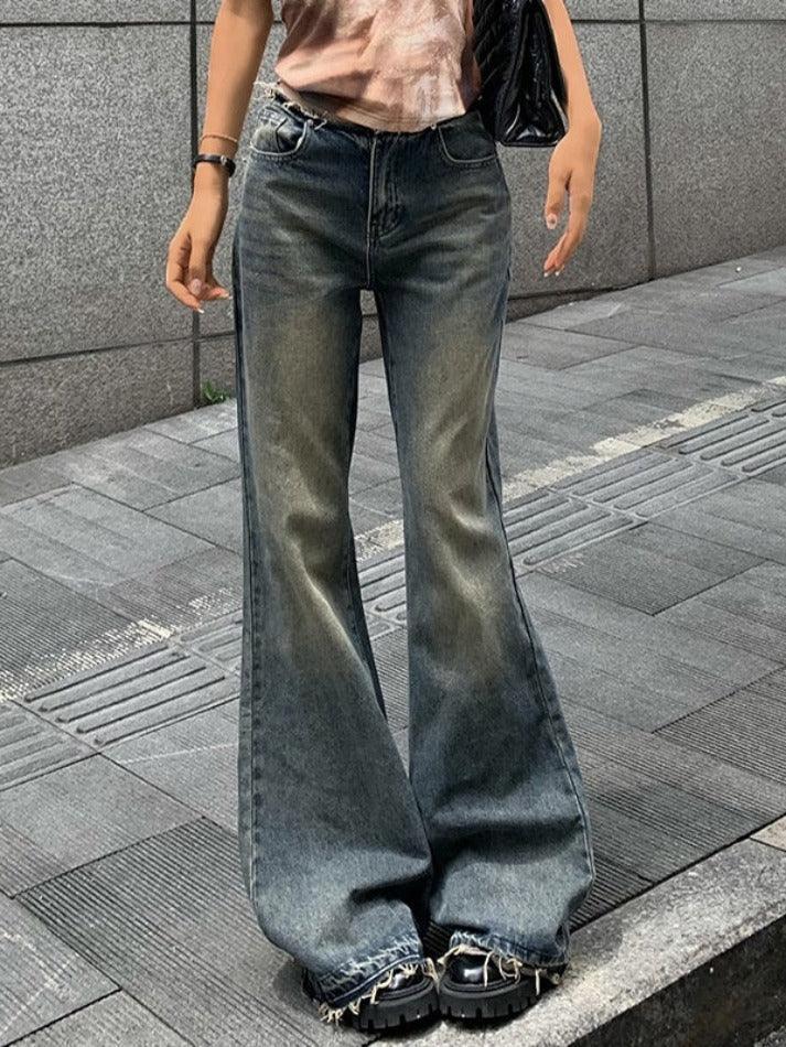 Levoire | Taille Basse En Denim À Jambes Évasées Bleu