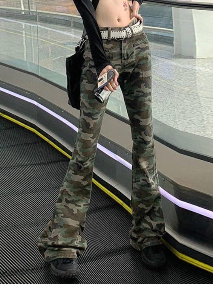 Levoire | Jean Évasé À Imprimé Camouflage Au Style Vintage