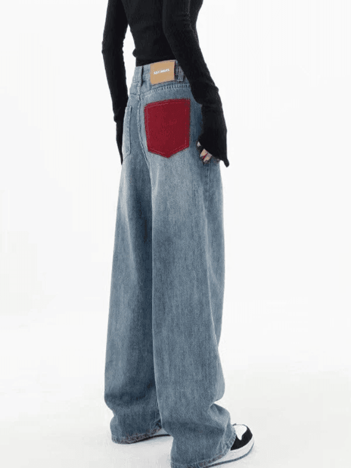 Levoire | Jeans Boyfriend Vintage Contraste Des Années 90 Bleu