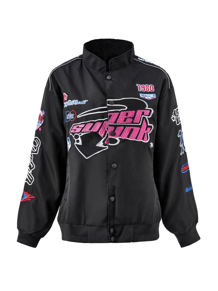 Levoire | Veste Varsity Moto Boutonnée Vintage Brodé