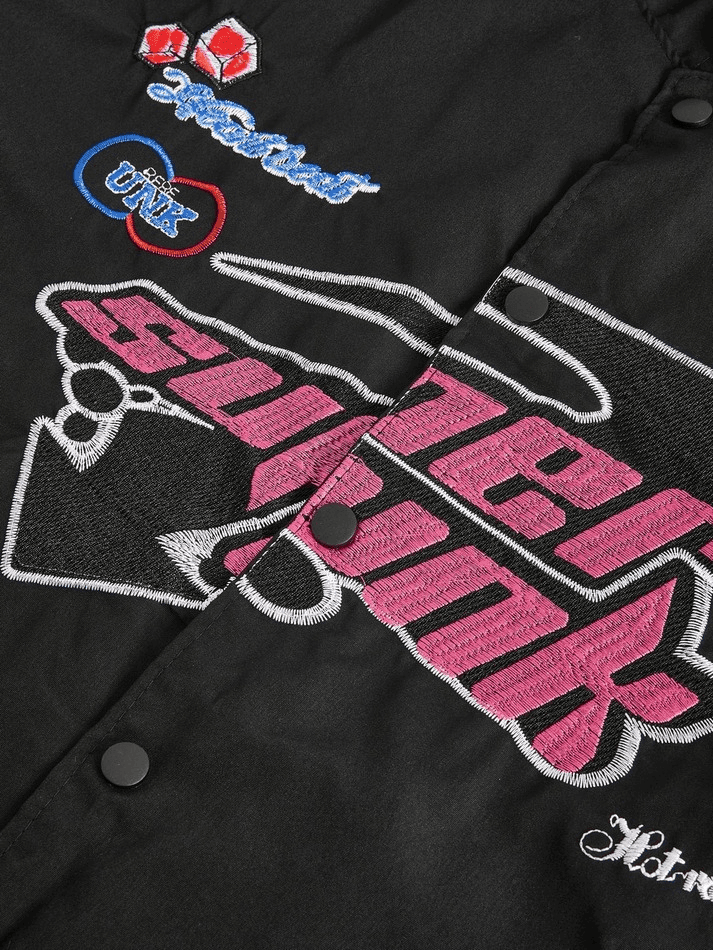 Levoire | Veste Varsity Moto Boutonnée Vintage Brodé