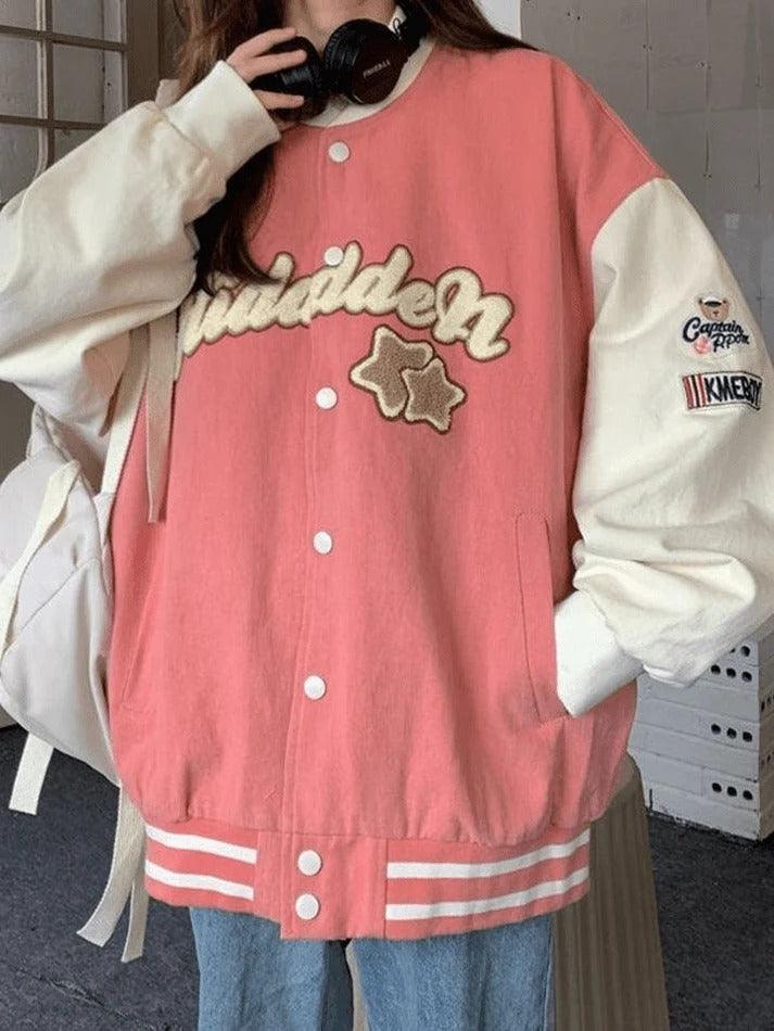 Levoire | Veste Varsity Broderie Weinlese Rosa