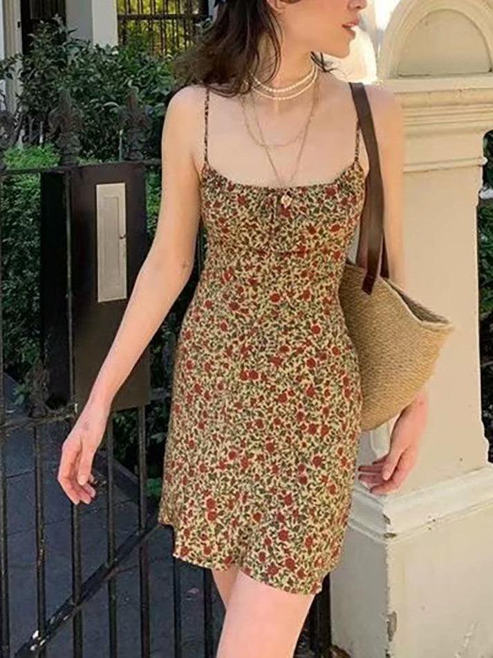 Levoire | Robe Mini Slip À Fleurs Vintage Braun