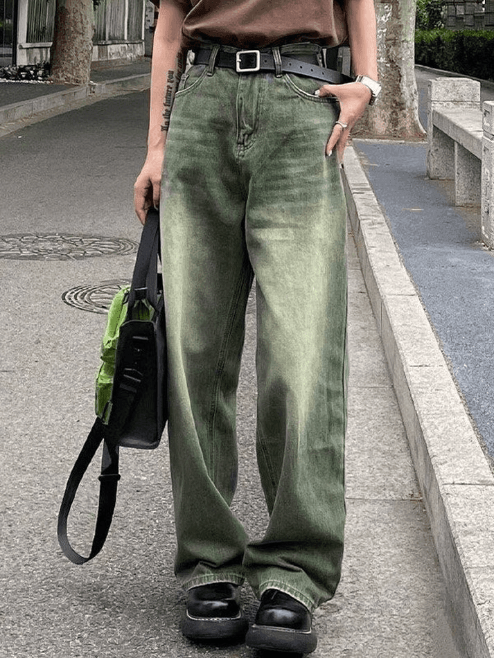 Levoire | Jean Boyfriend Lave Vert Vintage Vert