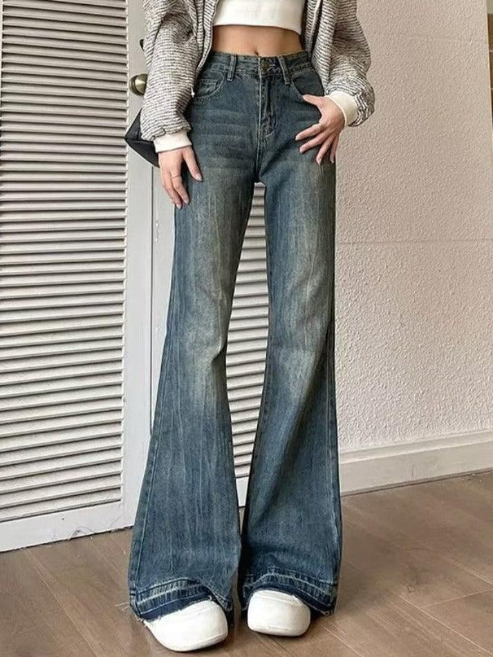 Levoire | Pantalon Évasé Taille Haute Weinlese Bleu