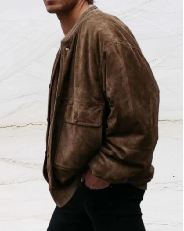 Levoire | Veste Brune Avec Boutons Pour Hommes