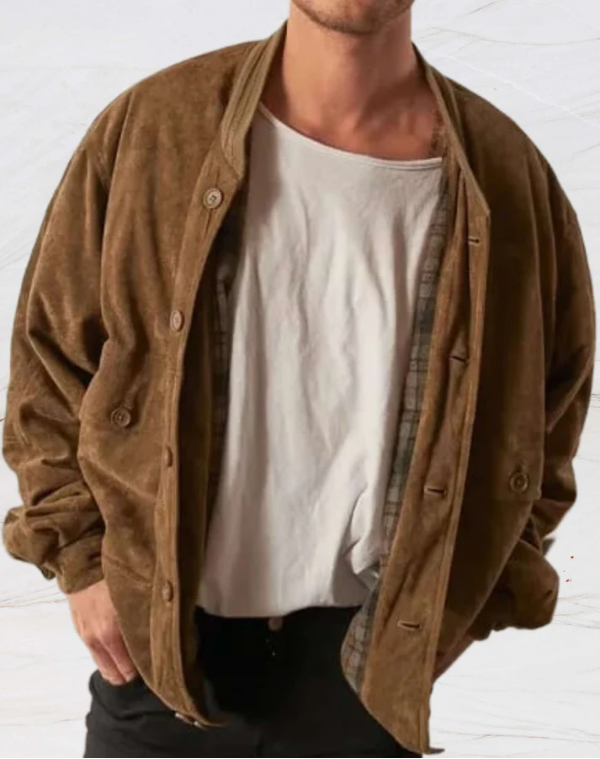 Levoire | Veste Brune Avec Boutons Pour Hommes Braun