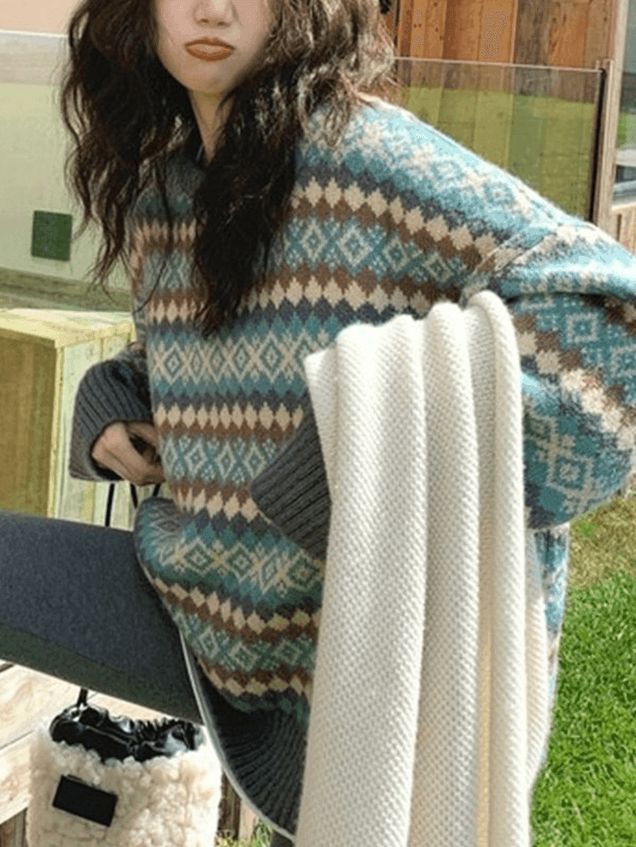 Levoire | Pull Vintage Jacquard Col Rond