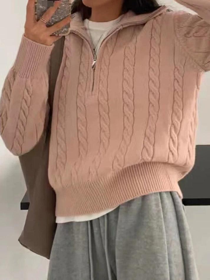 Levoire | Pull Vintage Col Roulé À Revers Rosa UNE TAILLE