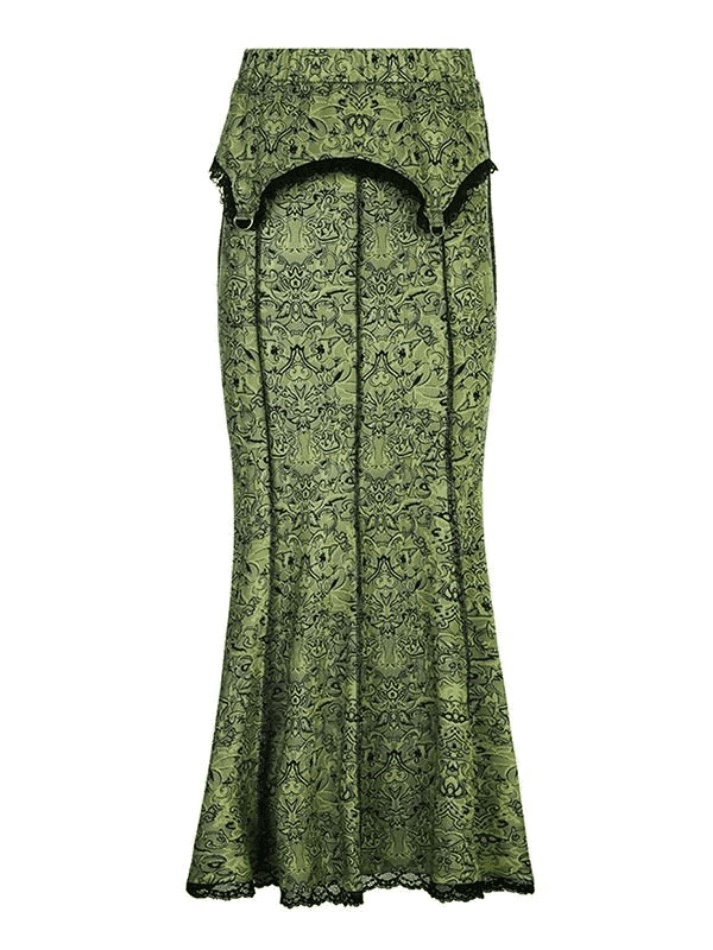 Levoire | Jupe Maxi Patchwork Imprimé Sirène Vintage