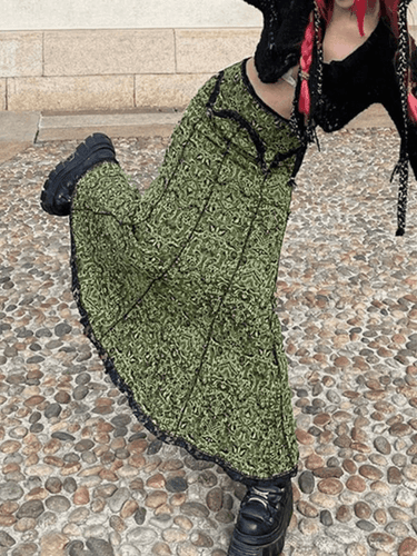 Levoire | Jupe Maxi Patchwork Imprimé Sirène Vintage