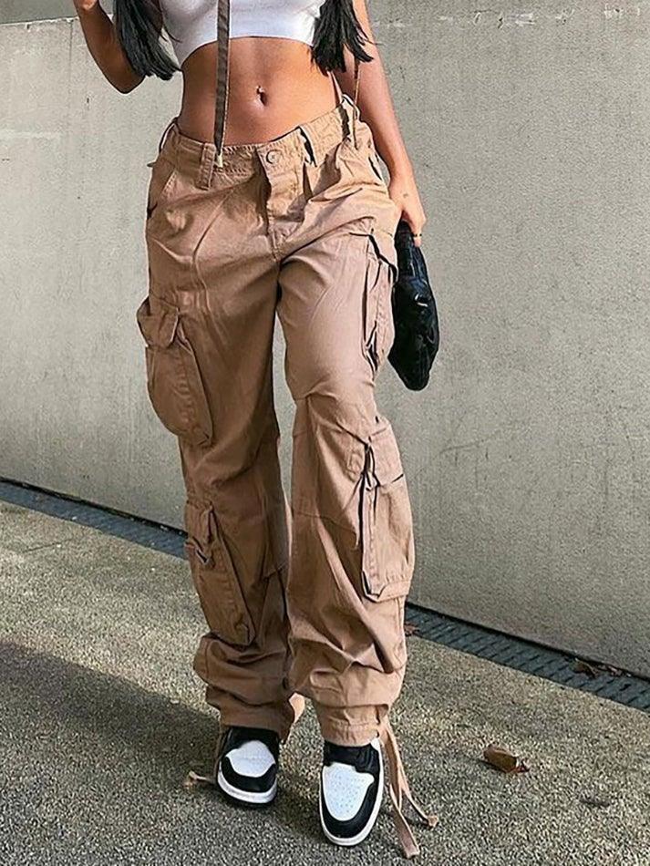 Levoire | Pochettes Multiples De Récolte Jeans Cargo Kaki