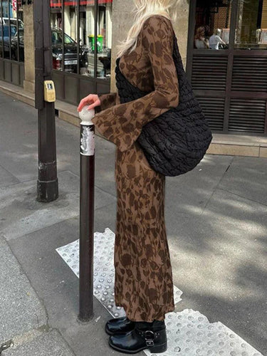 Levoire | Imprimé Vintages Manches Trompette Maxi Robe