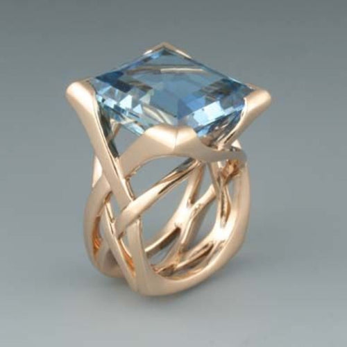 Levoire | Rosa Or Bleu Anneau Zirconium