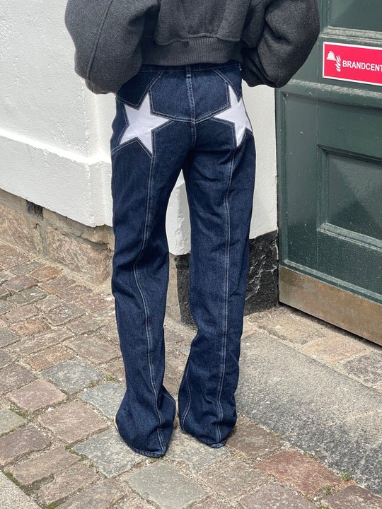 Levoire | Star Jeans 100% Coton Sombre avec des étoiles blanches