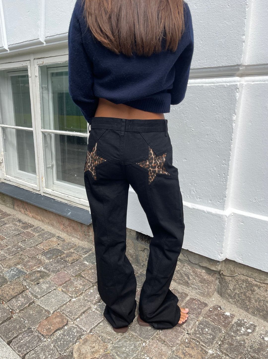 Levoire | Star Jeans 100% Coton Noir avec étoile de léopard