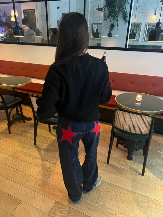 Levoire | Star Jeans 100% Coton Sombre avec étoile rouge