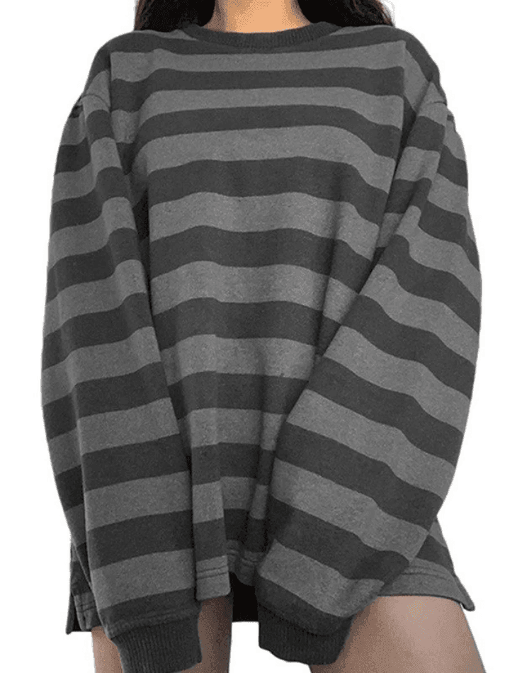 Levoire | Vintage Rayé Oversize Pull Sweatshirt