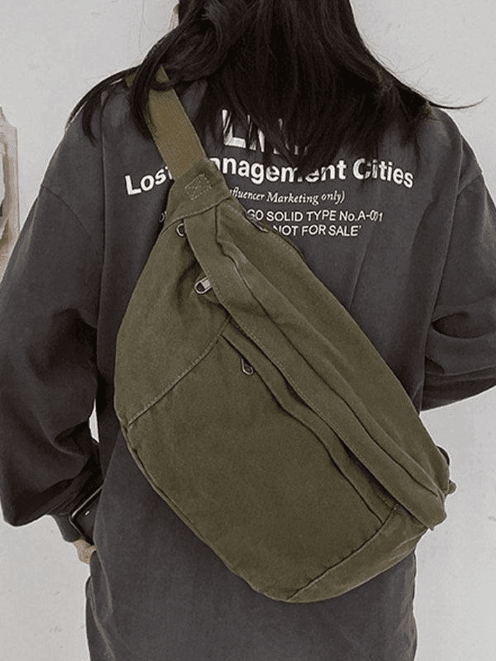 Levoire | Weinlese Wash Capacité Sac Bandoulière Vert Taille unique