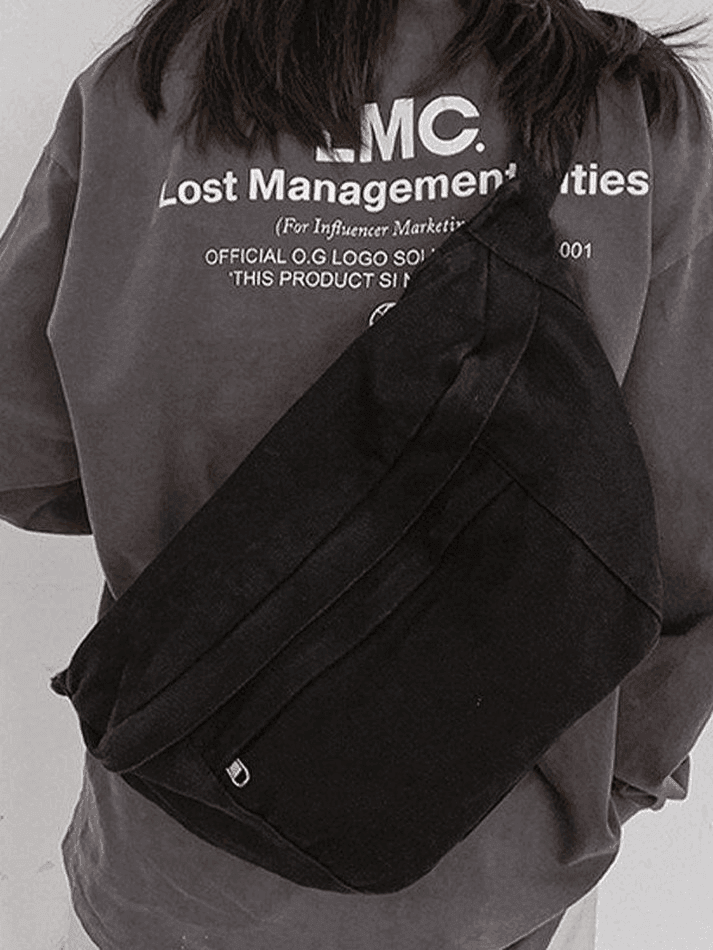 Levoire | Weinlese Wash Capacité Sac Bandoulière Noir Taille unique