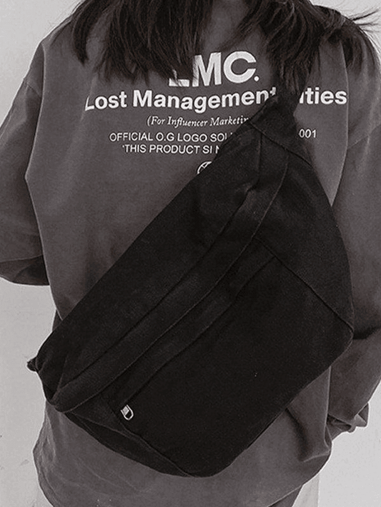 Levoire | Weinlese Wash Capacité Sac Bandoulière Noir Taille unique