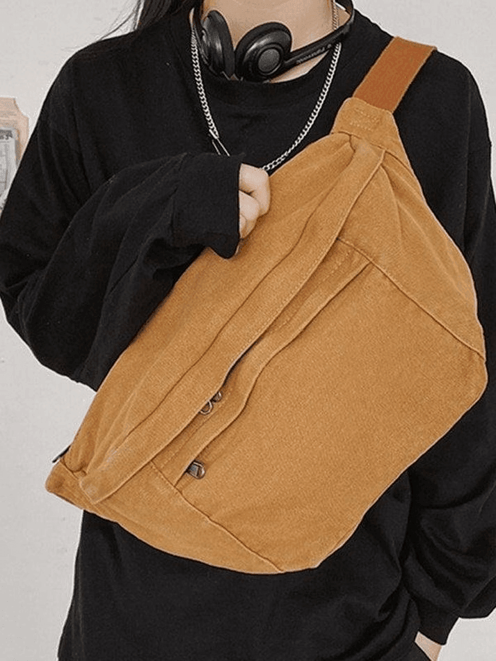 Levoire | Weinlese Wash Capacité Sac Bandoulière Kaki Taille unique