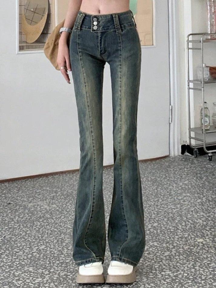 Levoire | Weinlese Wash Y2K Pantalons Évasés