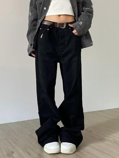 Levoire | Jeans Boyfriend Taille Mi-Haute Lavés Weinlese Noir