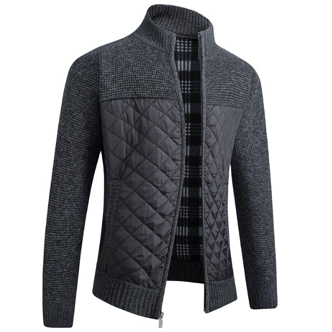 Levoire | Veste Hommes Premium Cardigan Luxe & Chaud Parfaite Pour l'Automne Noir
