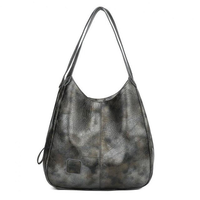 Levoire | Grand Sac En Cuir Végétalien Gris