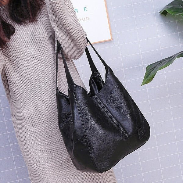 Levoire | Grand Sac En Cuir Végétalien Noir