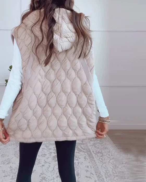 Levoire | Gilet Sans Manches Simple Avec Fermeture Éclair Et Capuche