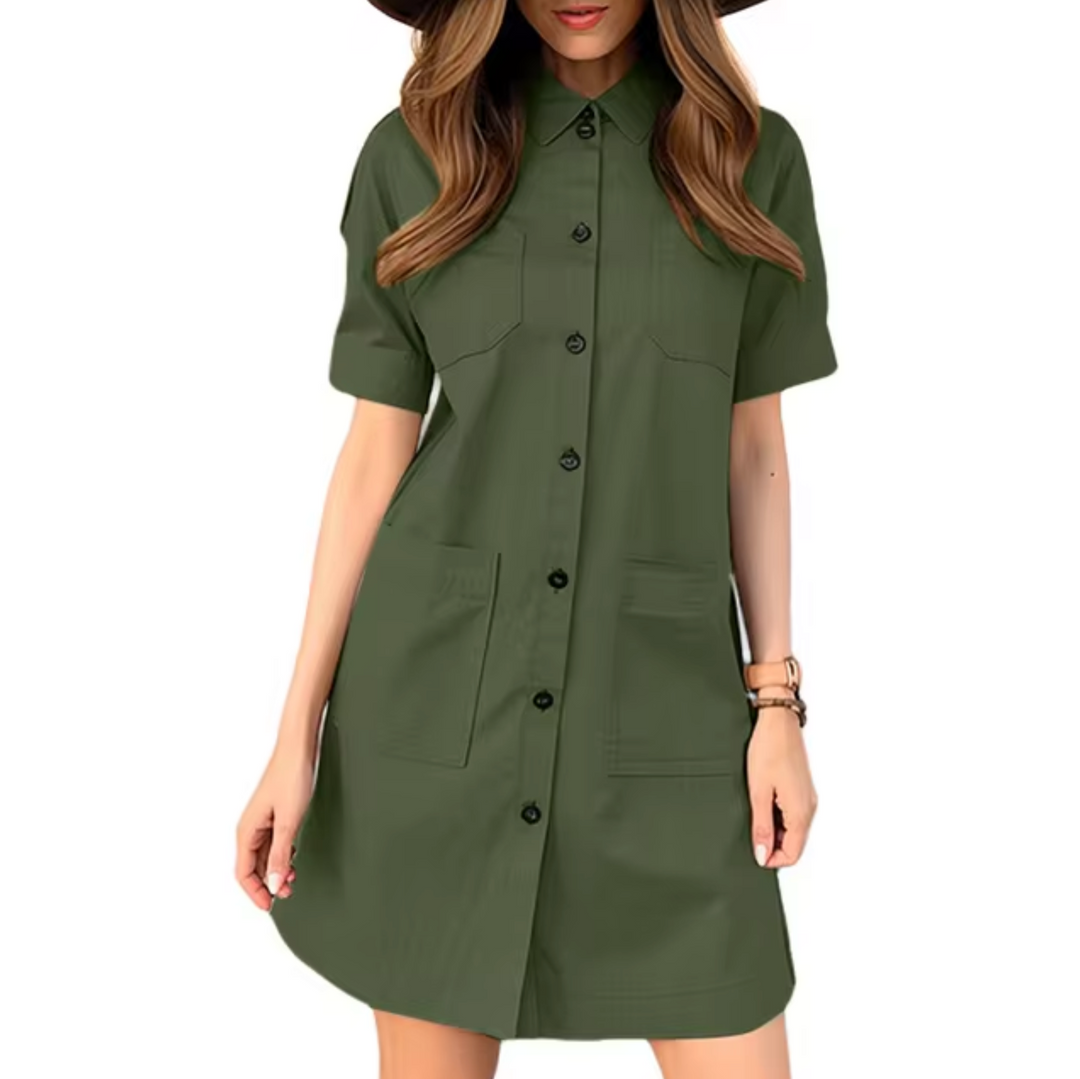 Levoire | Robe Chemise Cargo Vert