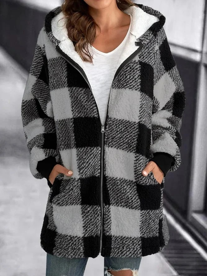 Levoire | Grande Taille Sweat À Capuche En Peluche Décontracté Veste Gris