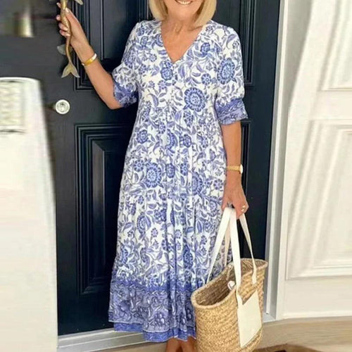 Levoire | Robe Maxi À Décolleté En V À Imprimé Floral Pour Femmes