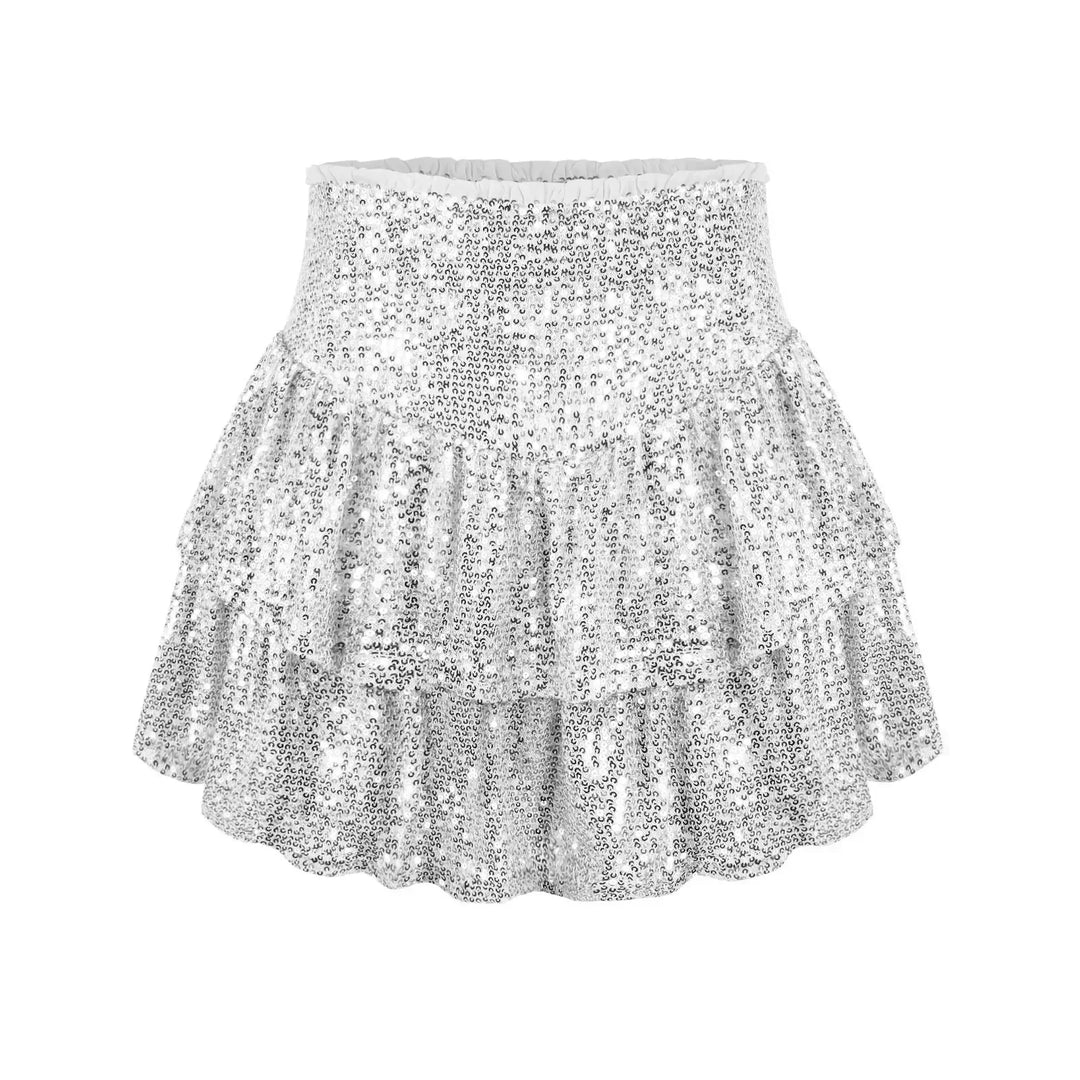 Levoire | Jupe À Paillettes Brillante Platine