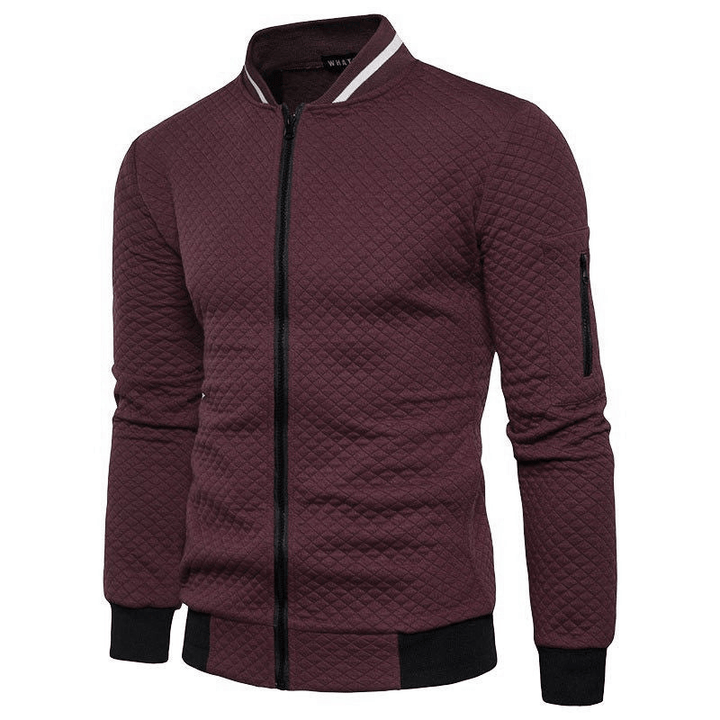 Levoire | Gilet tendance pour hommes, pull à zip intégral, matériau respirant Rouge vin
