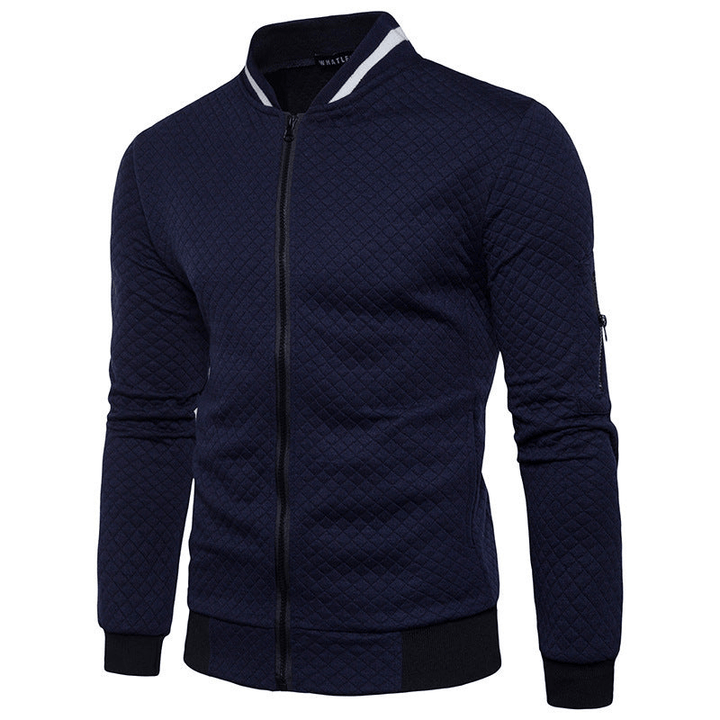 Levoire | Gilet tendance pour hommes, pull à zip intégral, matériau respirant Bleu marine