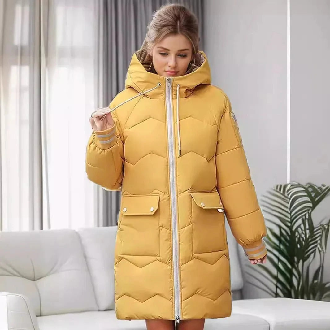 Levoire | Sweat à capuche zippé à manches longues avec poches Jaune
