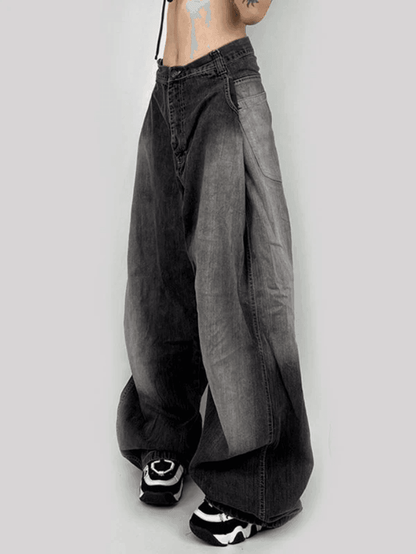 Levoire | Jean Boyfriend À Jambes Relaxées À Taille Contrastée Lavée