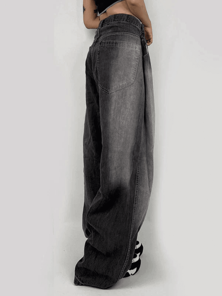 Levoire | Jean Boyfriend À Jambes Relaxées À Taille Contrastée Lavée