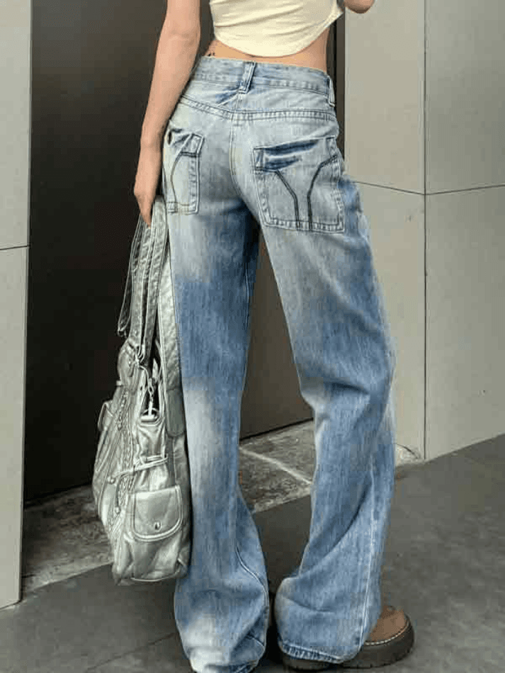 Levoire | Jean Boyfriend Taille Basse Usé Et Déchiré